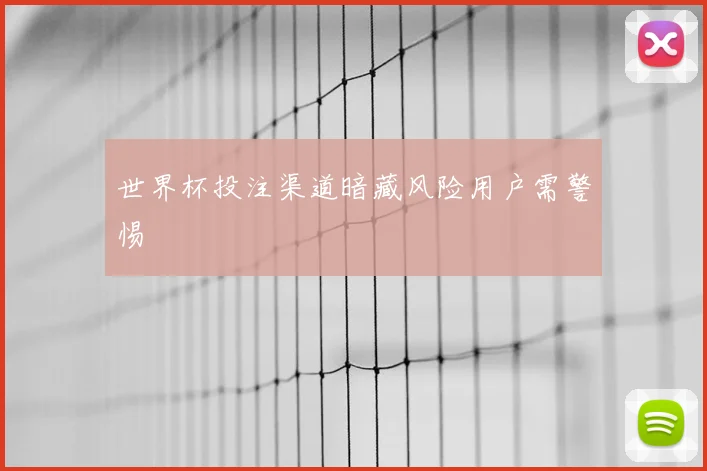 世界杯投注渠道暗藏风险用户需警惕